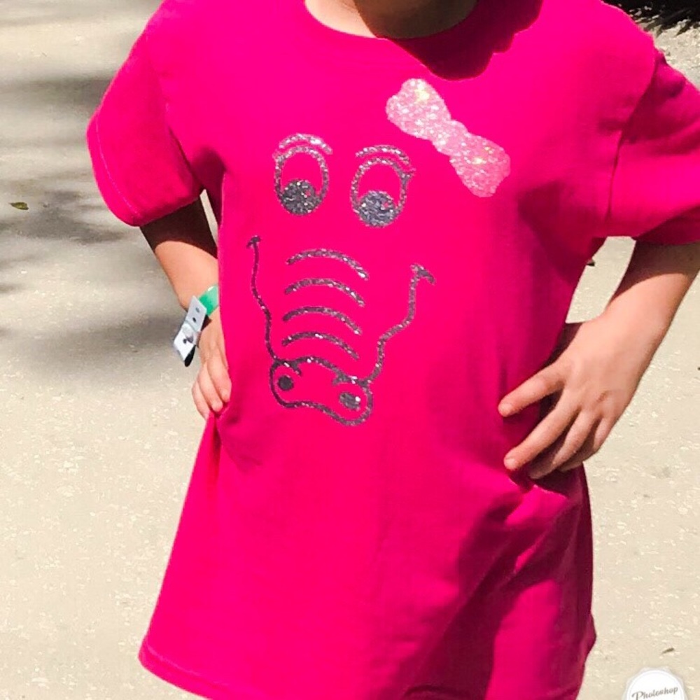 Custom- made for you tee shirt alligator with bow